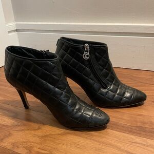 Chanel quilted leather booties